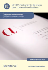 Tratamiento de textos para contenidos editoriales. ARGN0210 M Carmen López RamÃrez Author
