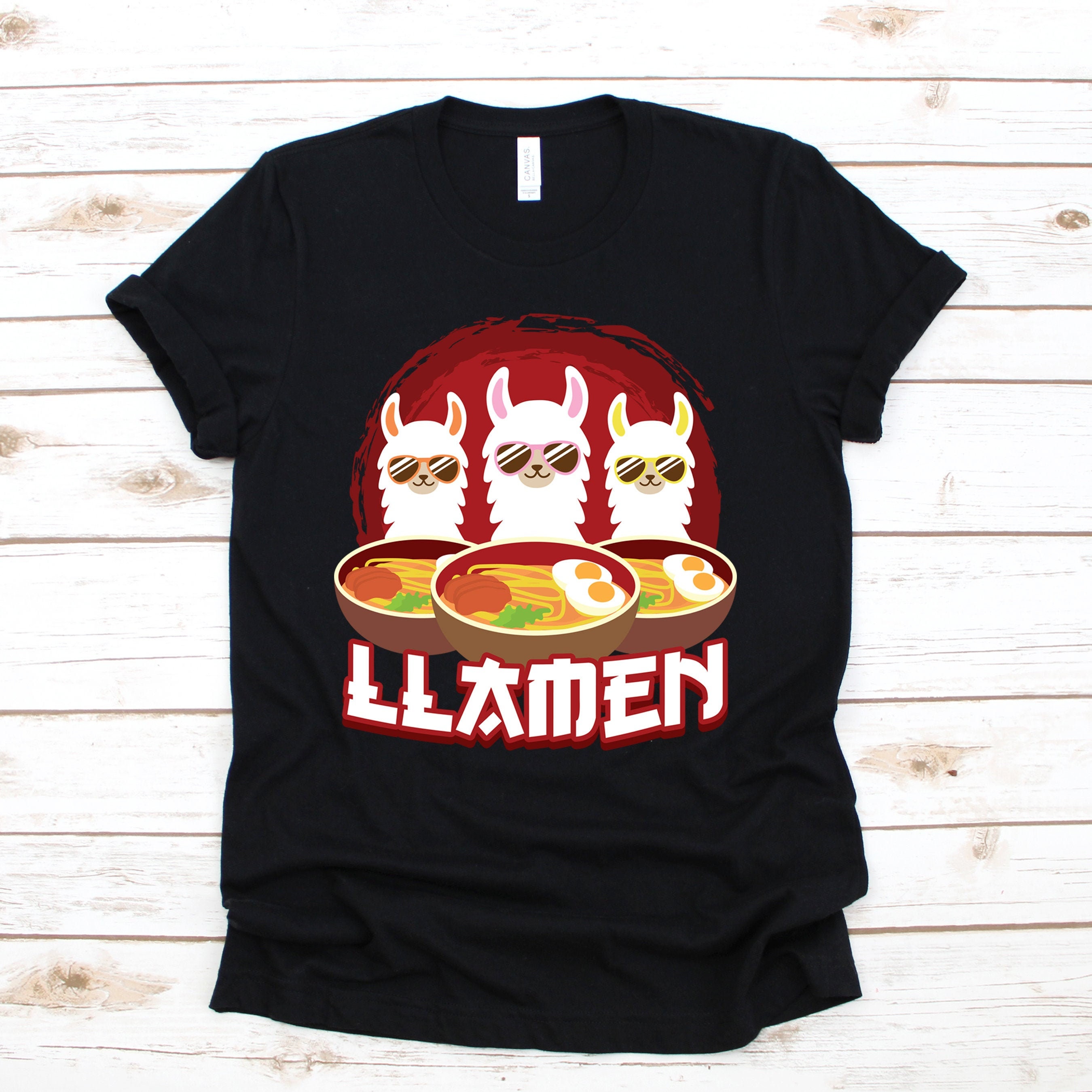Llamen Ramen Japanese Noodles T-Shirt, Funny Lover, Foodie Cute Tee, Soup Bowl, Gifts, Birthday Present, Tank Top, Hoodie