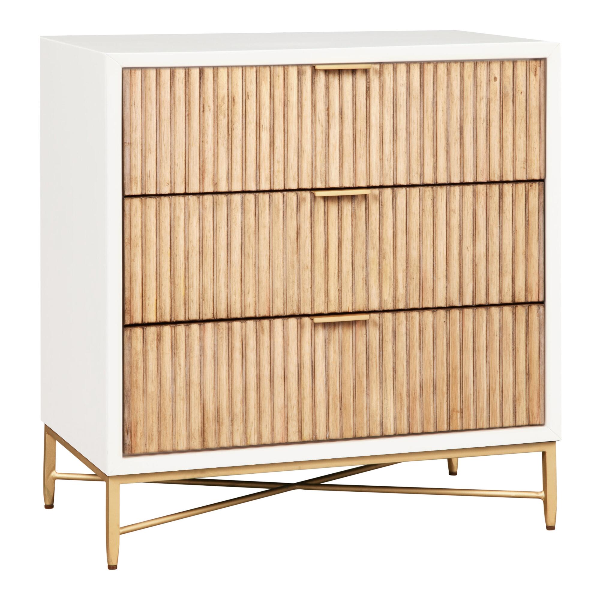 Textured Wood Ashbury 3 Drawer Chest: White by World Market
