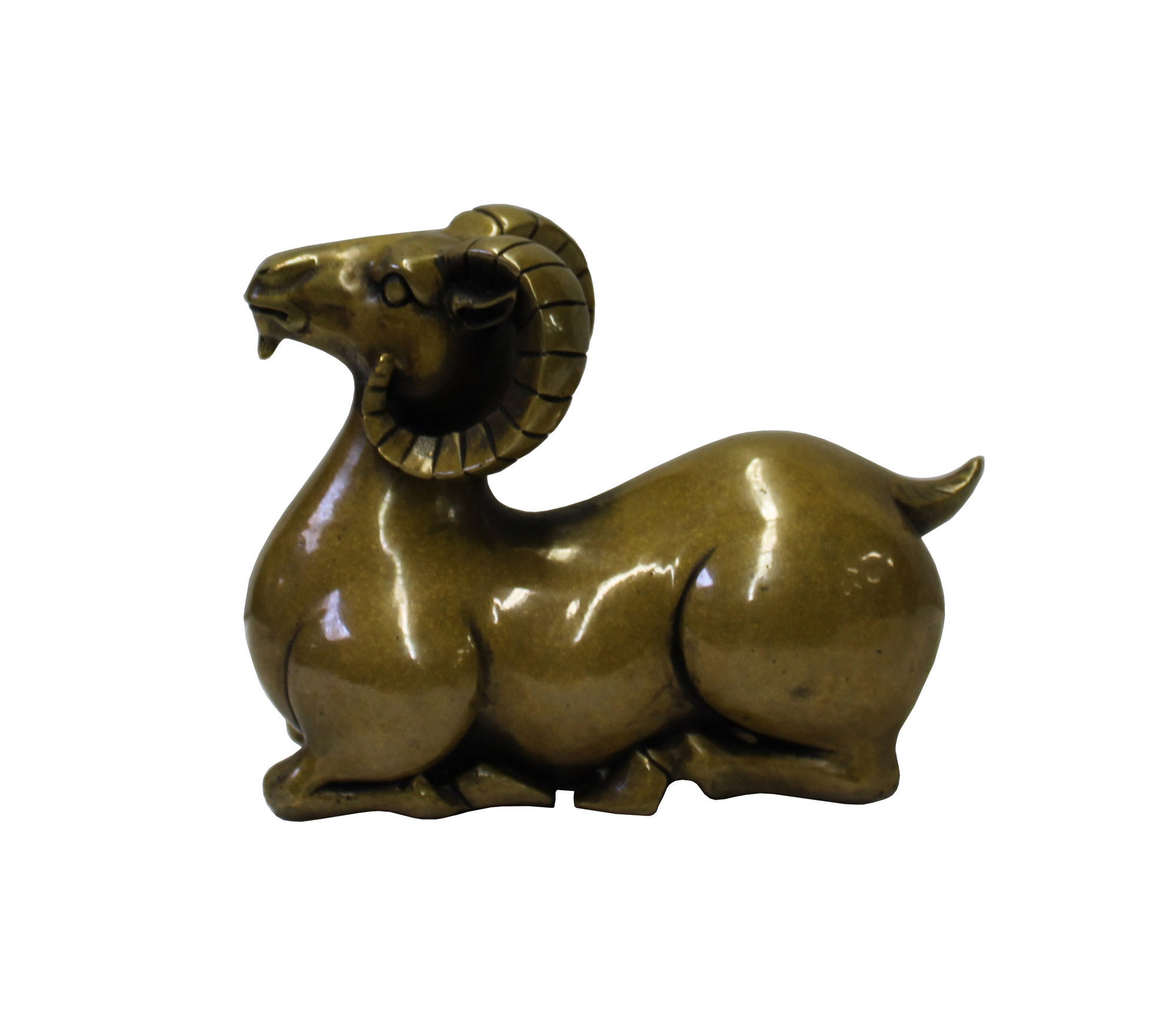 Chinese Fine Bronze Metal Fengshui Ram Fortune Figure Cs3811E