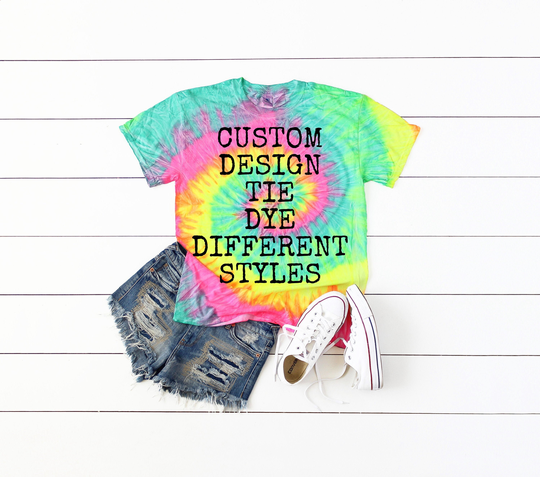 Custom Design Tie Dye Tshirt Availble in Different Styles