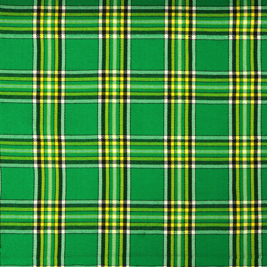 Irish Green Tartan - Homespun Wool Blend Fabric Machine Washable