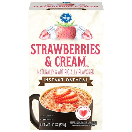Kroger Strawberries & Cream Instant Oatmeal Packets - 13.1 oz