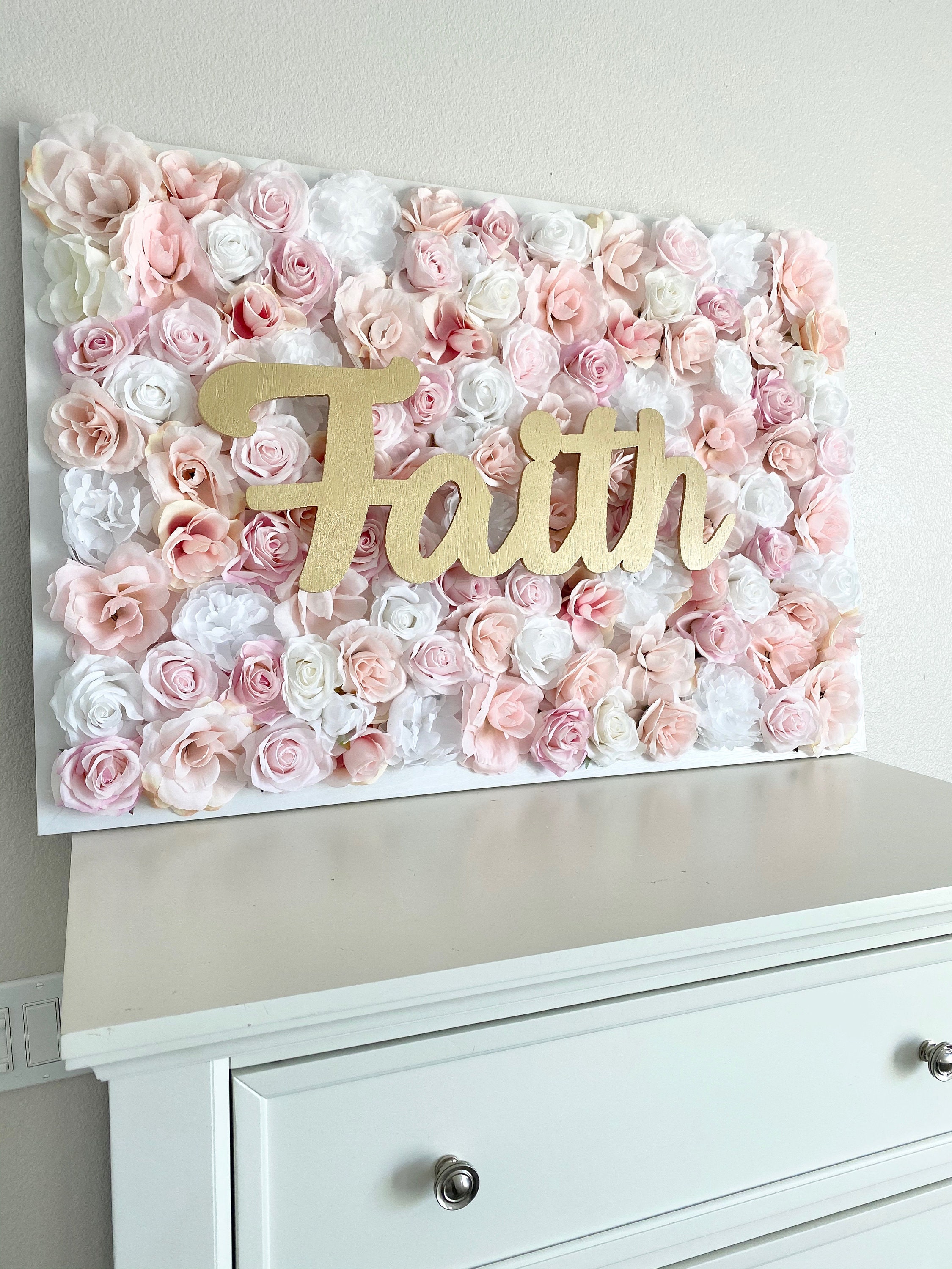 Blush Pink Nursery Decor, Nursery, Girl Decor Girl, Baby Name Wall Sign, Personalized Gift, Shower, Flower