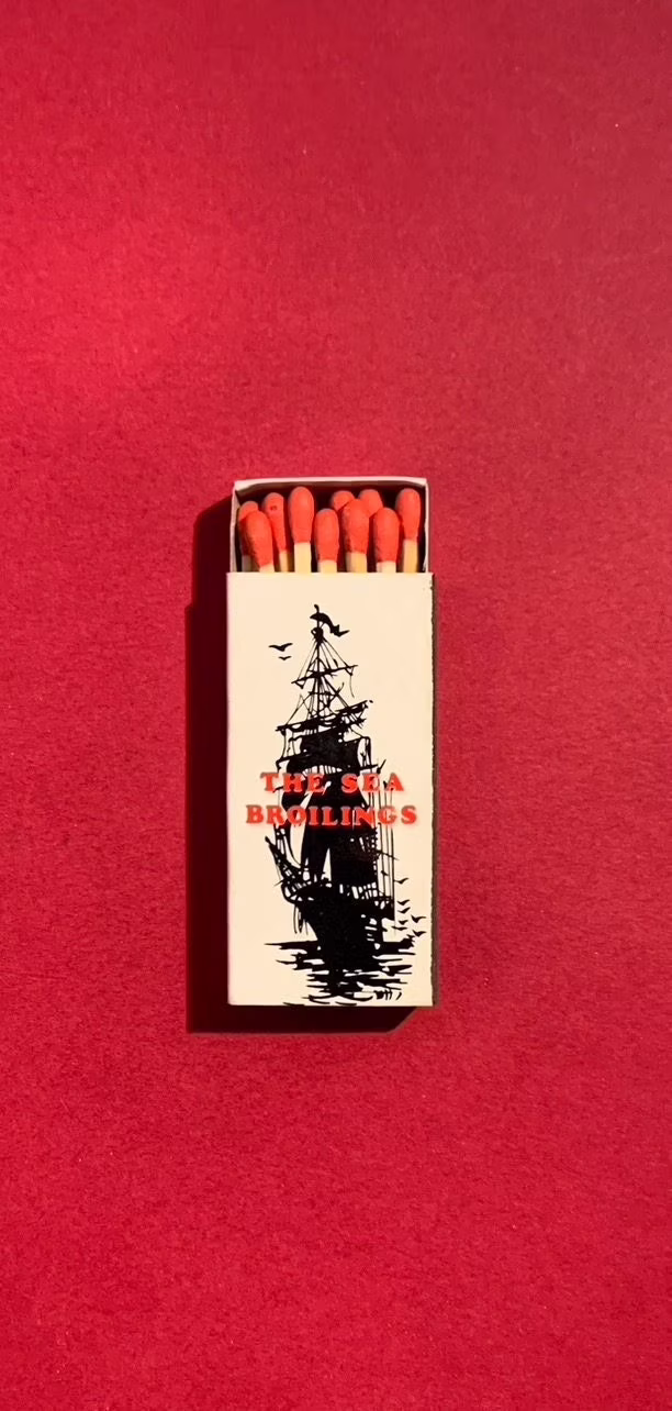 Vintage Matchbook, Seafood House, Restaurant, Sea Broilings, Homestead, Florida, Matchbox, with Wooden Match Sticks, Free Ship in Usa