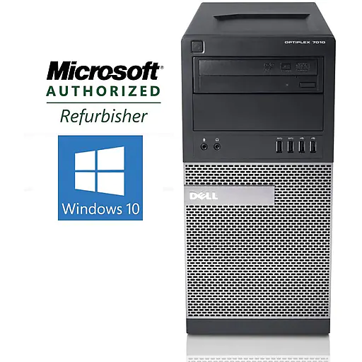 Dell OptiPlex 7010 Tower Intel Core i5 3.2Ghz 12GB RAM 1TB Hard Drive, Windows 10 Pro, Refurbished