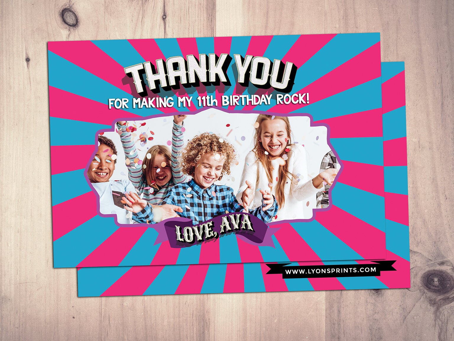 Thank You Card - Greeting Rockstar Thank You Card Pop Star Birthday Party, Pop Party, Rock Birthday