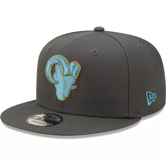 Men's New Era Graphite Los Angeles Rams Color Pack Multi 9FIFTY Snapback Hat, Dark Grey