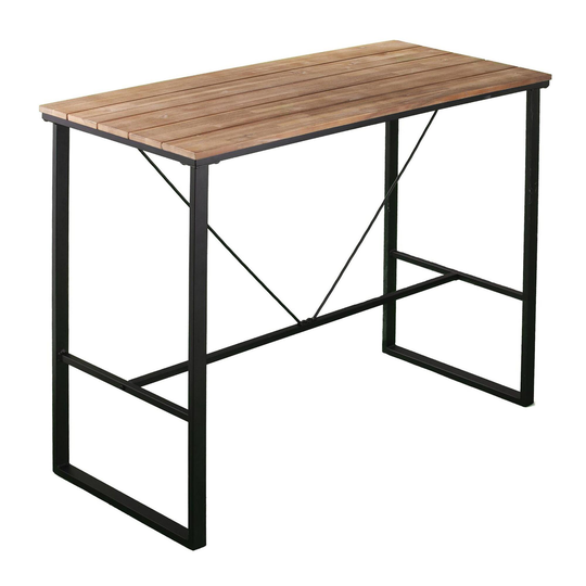 Metal and Acacia Napa Outdoor Patio Pub Table: Brown - Wood by World Market