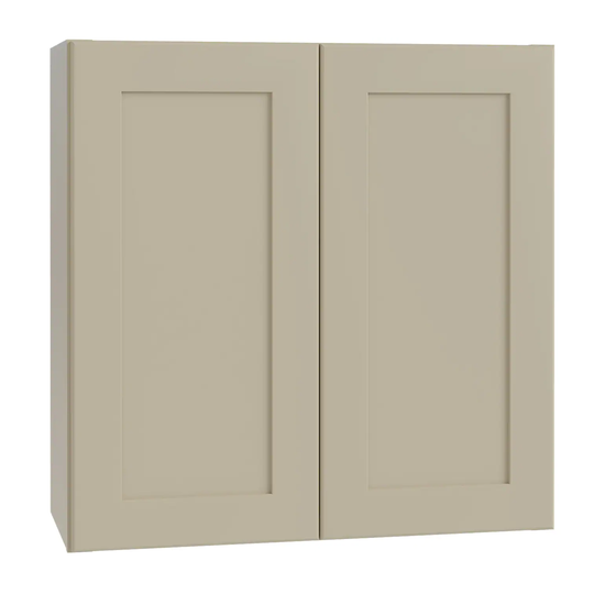 Luxxe Cabinetry Norfolk 27-in W x 30-in H x 12-in D Blended Cream Painted Door Wall Fully Assembled Semi-custom Cabinet (Shaker Door Style)