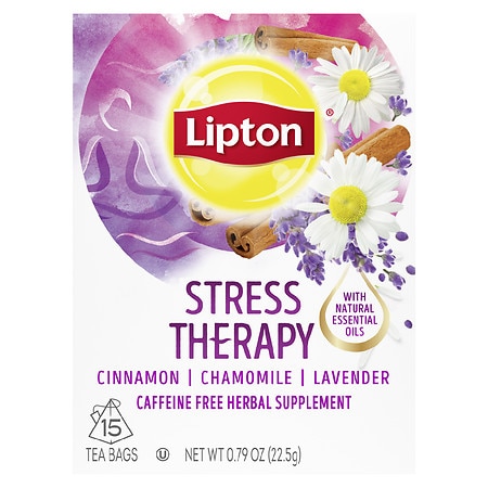 Lipton Stress Less Herbal Supplement Tea Bags Cinnamon, Chamomile, and Lavender - 15.0 ea