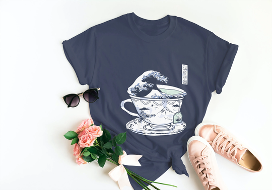 The Great Wave Of Kanagawa Tee Cup Shirt | Japan Ramen Japanese Super Cool Top T Shirt 8748