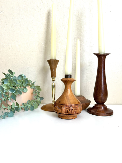 Vintage Set Of 4 Random Candle Holders