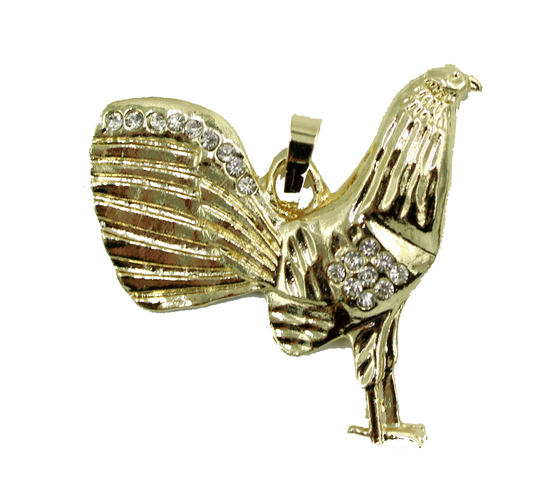 Rooster Pendant 18K Gold Plated With 22 Inch Chain