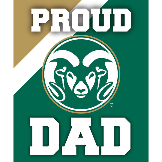 R and R Imports, Inc Colorado State Rams NCAA Collegiate 5x6 Inch Rectangle Stripe Proud Dad Decal Sticker