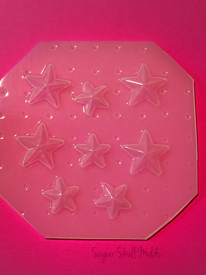 8Pc Assorted Faceted Star Cabochon Flexible Plastic Mold For Resin Crafts