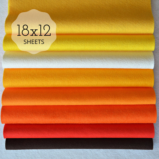 Candy Corn Felt Collection, Wool Blend Felt, Sheets, Fabric, Fabric Bundles, Collections