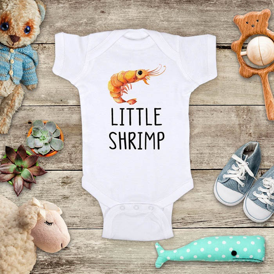 Little Shrimp - Cute Sea Animal Seafood Baby Bodysuit Shower Gift Toddler Kids Youth Shirt