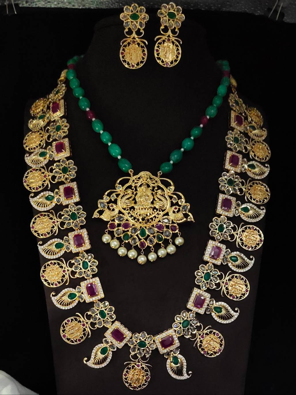 Traditional Ramprivar Long Haram & Laxmi Pendent Mala