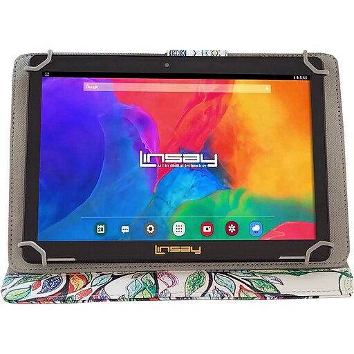 Linsay 10.1" Tablet with Tree Marble Case, 2GB Ram, 32GB Storage, Android 11, Black (F10IPCMT)
