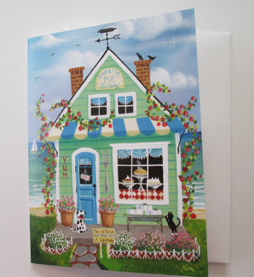 Sweetie Pie Bakery Blank Card With Envelope Artwork By Kimscottageart