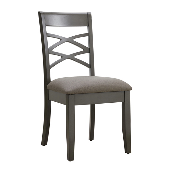 Leick Home Set of 2 Favorite Finds Contemporary/Modern Polyester/Polyester Blend Upholstered Dining Side Chair (Wood Frame) in Gray | 10184-GSMH