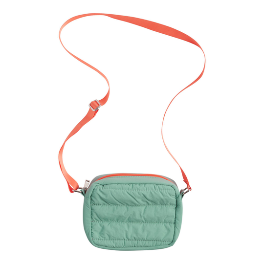Teal Puffer Crossbody Bag: Green - Nylon by World Market