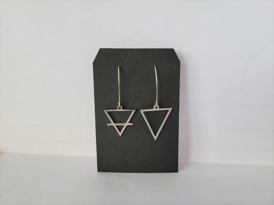 Hypoallergenic Stainless Steel Alchemy Earth & Water Dangle Earrings
