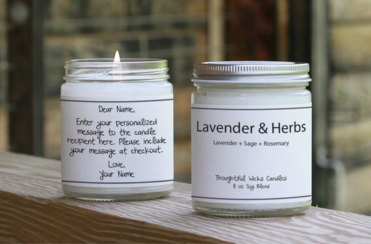 Lavender Scented Soy Blend Candle, Thoughtful Wicks Signature Scent, Handmade Best Selling Candles, Candle Gift Ideas, Top Homemade Candles