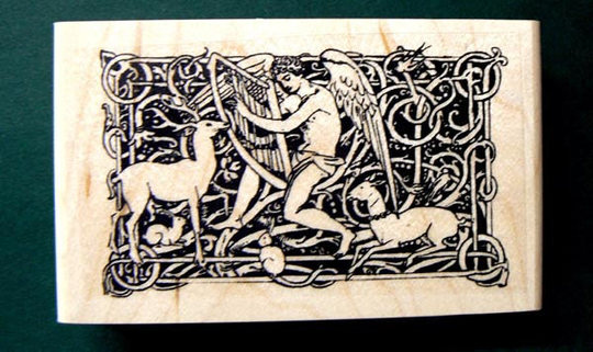 Angel Scene Rubber Stamp Wm P28