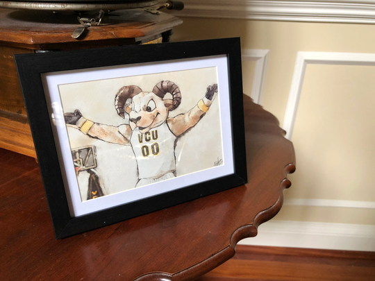 Framed Print Of Vcu Ram, College Dorm Decor, Graduation Gift - Virginia Commonwealth University Mascot, Rodney | Rva Basketball Va