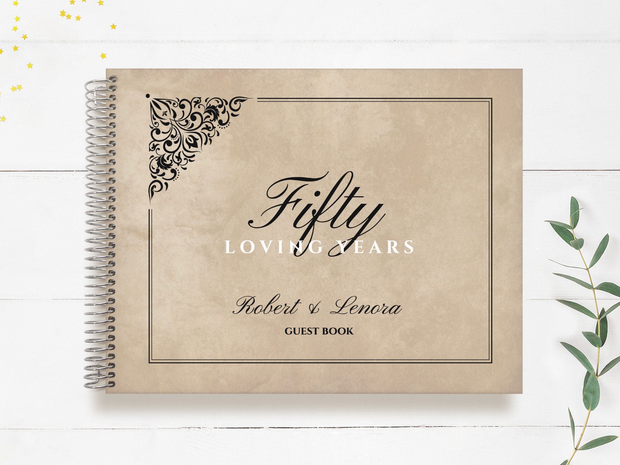 Anniversary Guest Book | Guestbook Custom Registry Vintage Embellished Frame