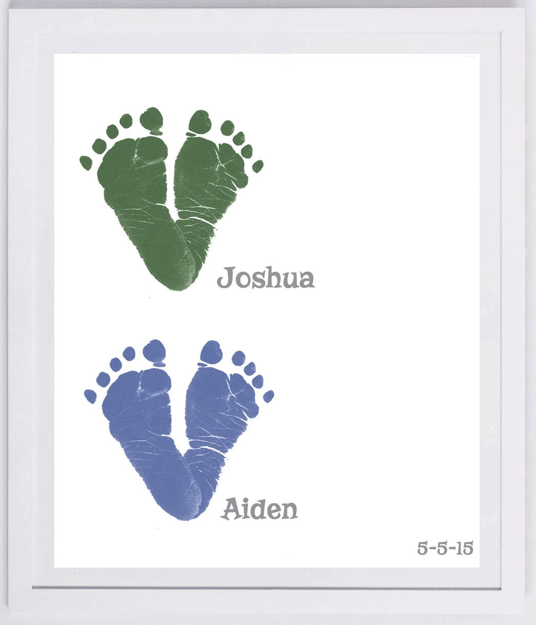 Simple Hearts Footprint Wall Art 1600 Pap