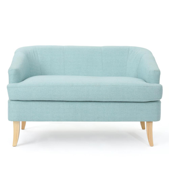 Best Selling Home Decor Sheena Modern Light Blue Polyester/Blend Loveseat | 302075
