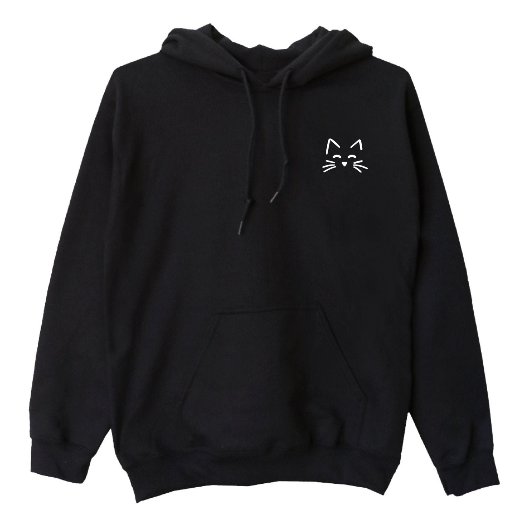 Cat Face Heavy Blend Hooded Sweatshirt Hoodie/Whiskers Sweater