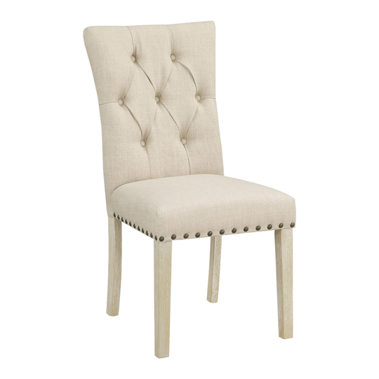 Natural Tufted Addison Upholstered Dining Chairs Set of 2 - Fabric by World Market