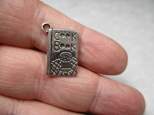 Antique Silver Cook Book Charm
