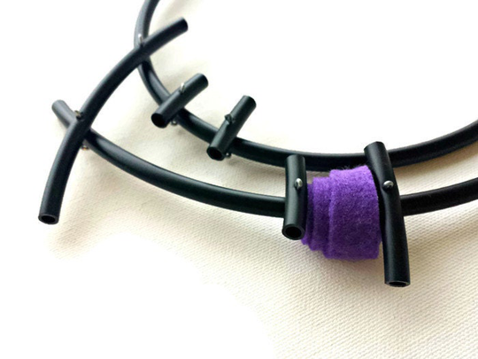 Purple Statement Necklace Popular Contemporary Jewelry Unique Necklaces For Women Multi Strand Bib Necklace