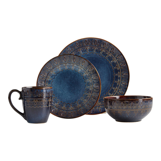 Indigo Blue Embossed Willow Dinnerware Collection by World Market