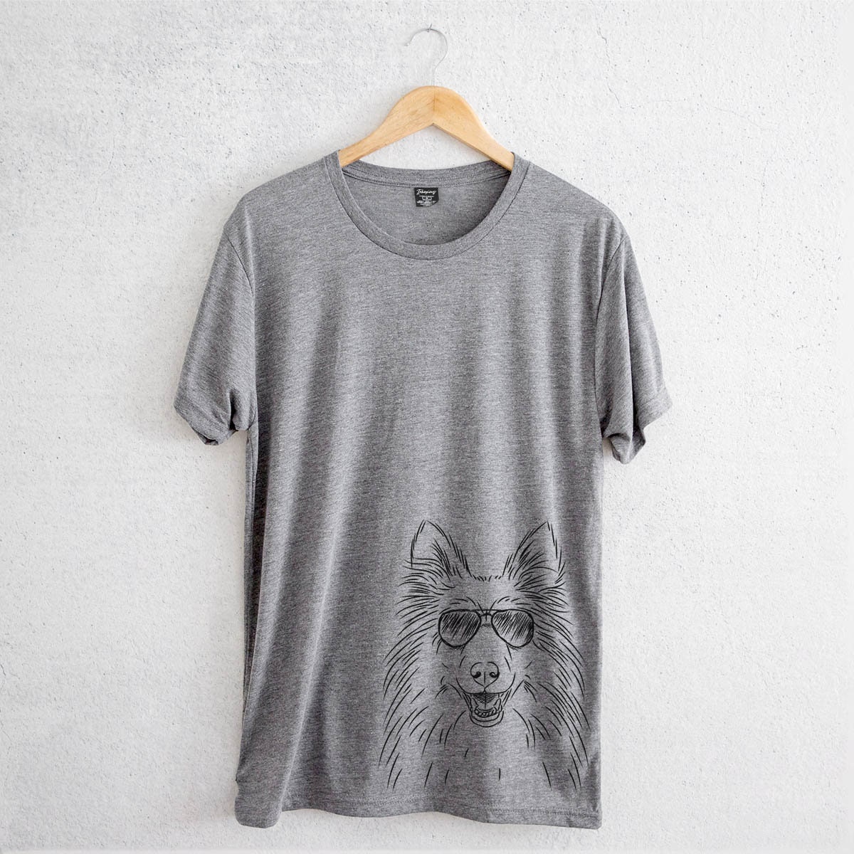 Sheldon The Shetland Sheepdog - Tri-Blend Unisex Crew Grey Dog Lover Gift