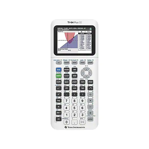 Texas Instruments TI-84 Plus CE TI-84+CE WHITE 10-Digit Graphing Calculator, Bright White