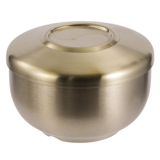 Soup Bowls Anti-slip Bottom Practical Stainless Steel Double-wall Heat Insulated Rice Bowl for Kitchen - golden