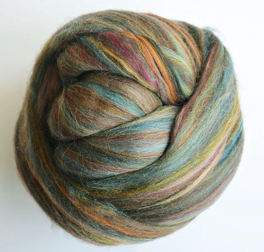 New 2 Ozs "Riverstone" Wool Blended Merino Roving, Felting Spinning, Weaving, Supplies, Beautiful Art Blend