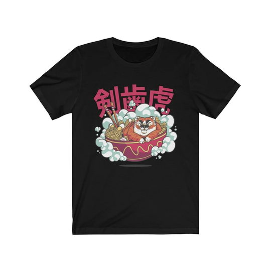Floating Tiger Ramen Bowl T-Shirt | Shirt Funny Kanji
