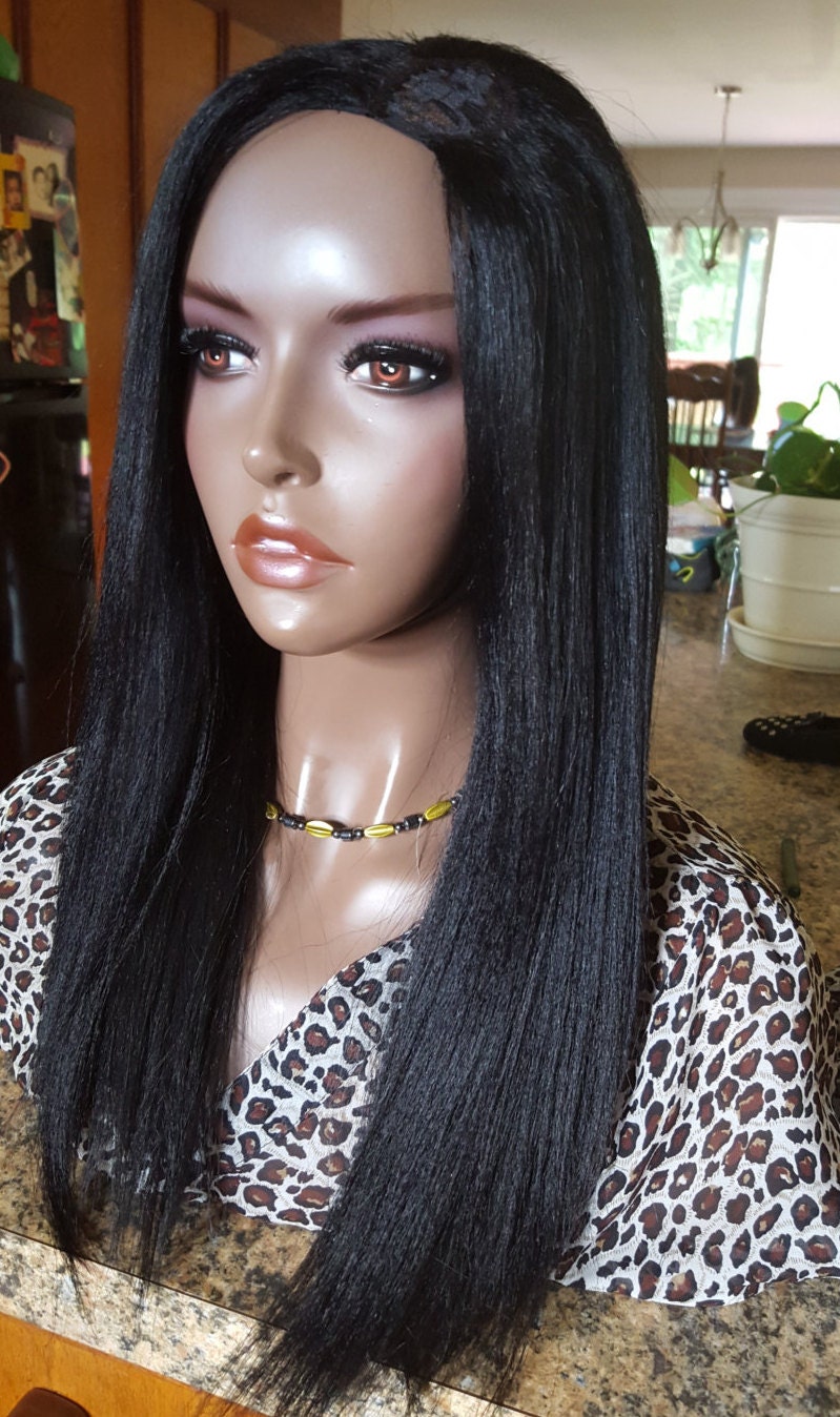16 Natural Yaki Blended Hair U Part Wig/ Hair - Side Part