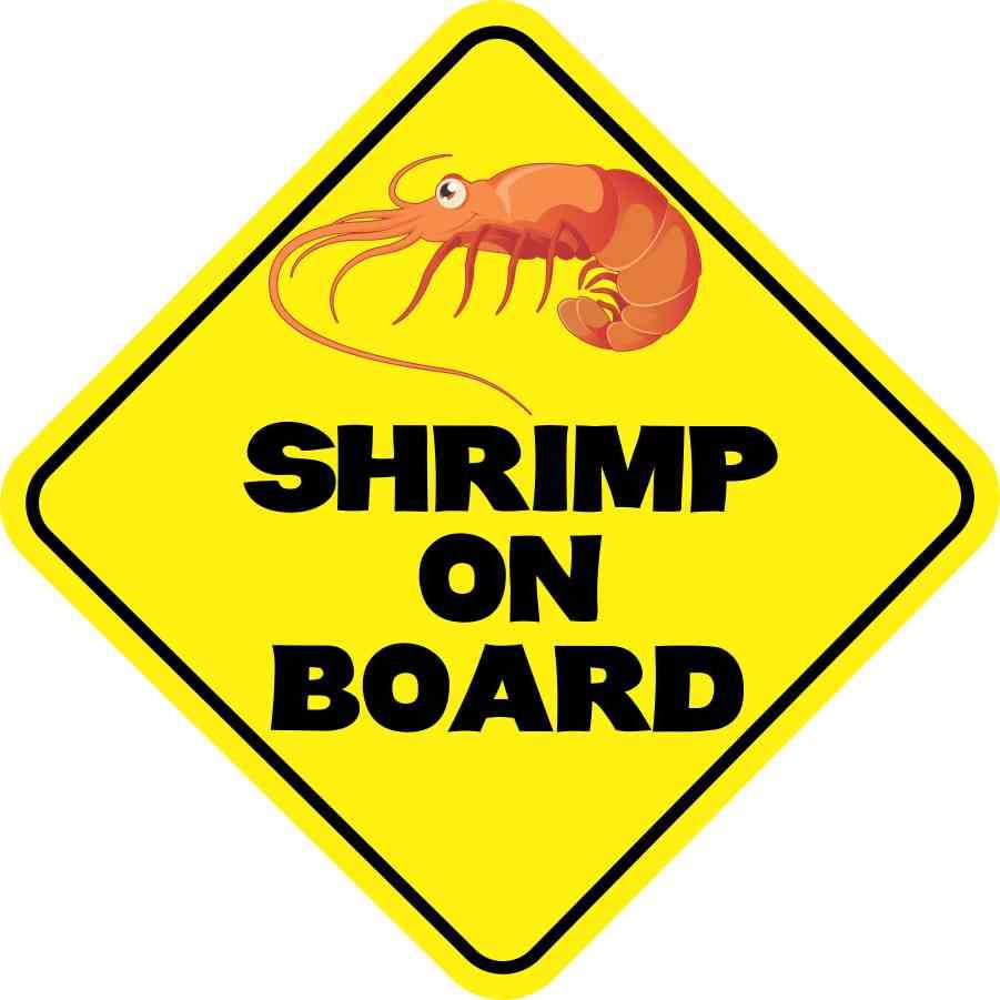 6In X Shrimp On Board Magnet