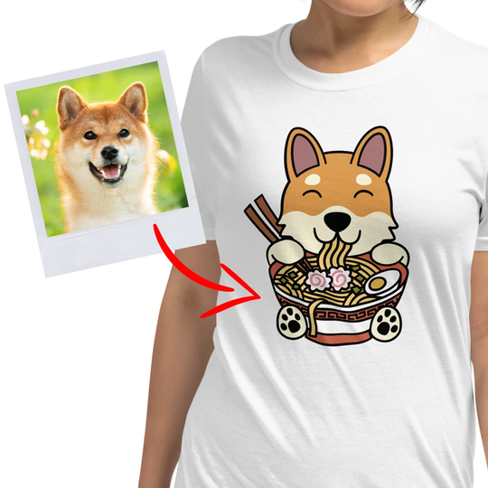 Japanese Ramen Noodles Lover Personalized Dog T-Shirt, Custom Shirt, Customized Pet Gift