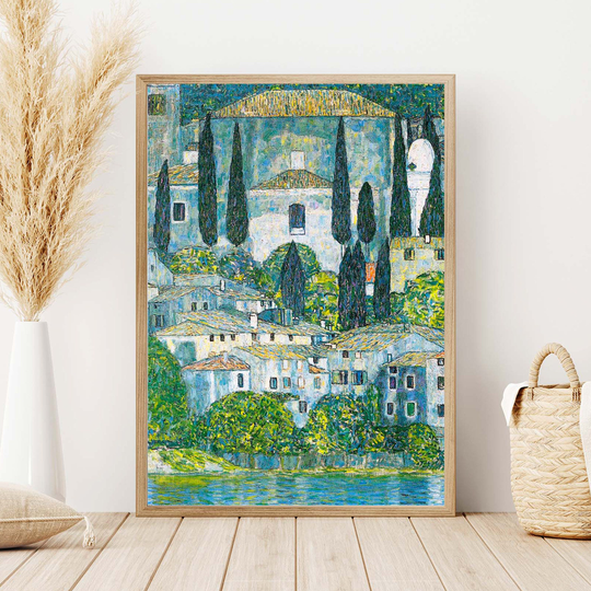 Gustav Klimt Poster Wall Art Church in Cassone Print Modern Home Decor