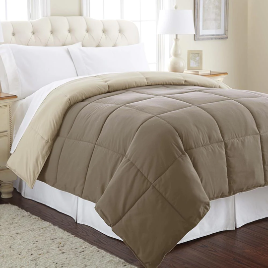 Amrapur Overseas Reversible down alternative comforter Multi Abstract Reversible Twin Comforter (Blend with Polyester Fill) | 2DWNCMFG-STC-TN