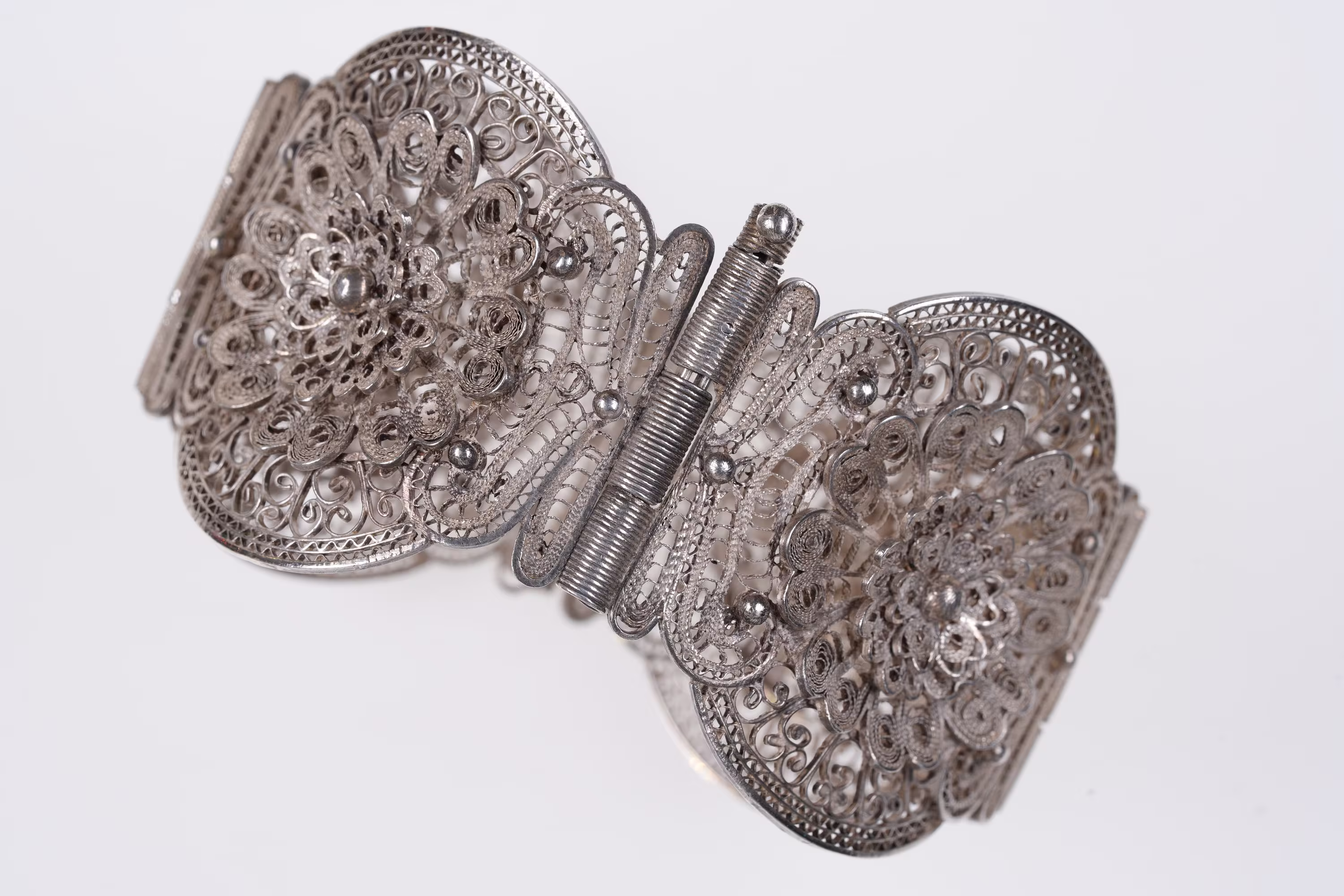 Vintage Mexican Filigree Sterling Bracelet